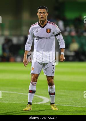 Tiraspol, Repubblica di Moldavia. 15th Set, 2022. Cristiano Ronaldo durante la partita della UEFA Europa League Sheriff Tiraspol vs Manchester United allo Sheriff Sports Complex, Tiraspol, Repubblica di Moldova, 15th settembre 2022 (Foto di Stefan Constantin/News Images) Credit: News Images LTD/Alamy Live News Foto Stock