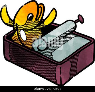 Cartoni animati in stile acquerello disegnati a mano Illustrazione Vettoriale