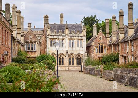 Vicars’ Close a Wells, Somerset, Regno Unito Foto Stock