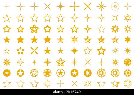 Set di icone a stella. Moderna e semplice collezione di stelle. Illustrazione vettoriale Illustrazione Vettoriale