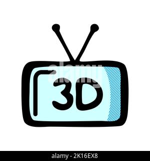 3d vettore icona filmato. Icona di un film piatto 3D alla moda della collezione cinematografica isolata su sfondo bianco. L'illustrazione vettoriale può essere utilizzata per il web e il mobil Foto Stock