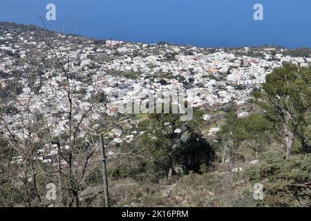 Anacapri - Scorcio del borgo dal Monte Solaro Foto Stock