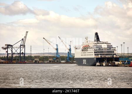 MS Princess Seaways Cruiseferry Danese DFDS Seaways North Shields, Inghilterra, IJmuiden Paesi Bassi Foto Stock