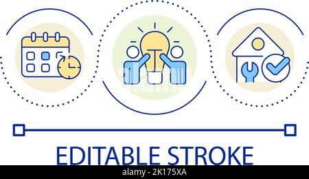 Soluzioni efficaci per il concetto di loop di costruzione Icon Illustrazione Vettoriale