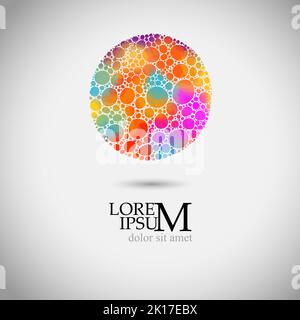 Logo astratto business round. Cerchi colorati con logo. Illustrazione vettoriale Illustrazione Vettoriale