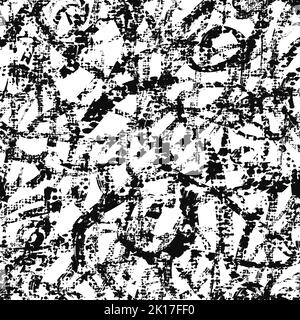 Righe strappate astratte. Effetto spazzola a secco. Motivo senza cuciture in bianco e nero. Illustrazione per tessuti, decorazioni, striscioni. Foto Stock