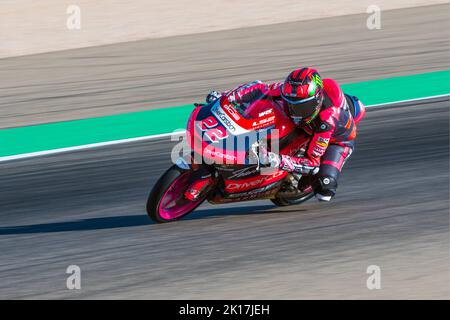 Alcaniz, Spagna. 16th Set, 2022. ANA CARRASCO (22) di Spagna e BOE SKX durante il MOTO 3 Libere 2 del Gran Premio d'Aragona all'ippodromo Motorland Aragon di Alcañiz, Spagna il 16 settembre 2022 (Foto: Alvaro Sanchez) Credit: CORDON PRESS/Alamy Live News Credit: CORDON PRESS/Alamy Live News Foto Stock