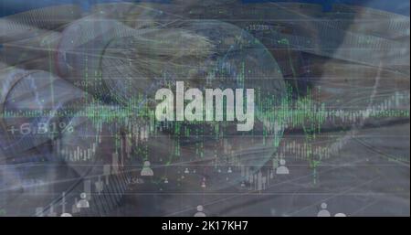 Immagine del trattamento dei dati sulle monete Foto Stock