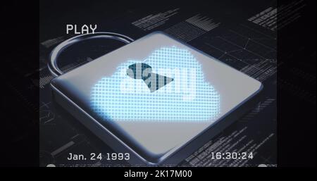 Immagine dell'elaborazione dei dati su lucchetto Foto Stock