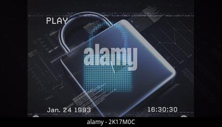 Immagine dell'elaborazione dei dati su lucchetto Foto Stock
