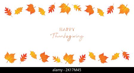 grazie felice dando foglie autunnali su sfondo bianco Illustrazione Vettoriale