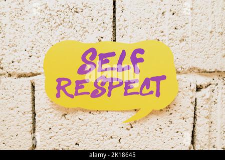Scrittura visualizzazione del testo rispetto di sé. Concetto che significa orgoglio e fiducia in se stessi stand up per te Foto Stock