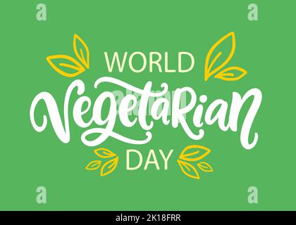 Modello di banner vettoriale per la Giornata vegetariana del mondo Illustrazione Vettoriale