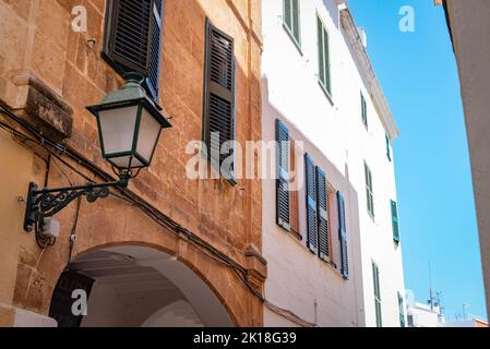 Architettura Menorcan sulla bellissima isola spagnola. Foto Stock