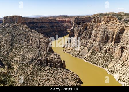 Devil Canyon Overlook, un punto panoramico sul lago Bighorn nella Bighorn Canyon National Recreation Area, Montanam USA Foto Stock