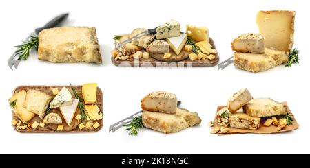 vari tipi di formaggi Foto Stock