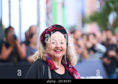 Donostia / San Sebastian. Spagna. 20220916, Hanna Schygulla arriva all'Hotel Maria Cristina durante il Festival Internazionale del Cinema di San Sebastian del 70th settembre 16 2022 a Donostia / San Sebastian, Spagna Foto Stock