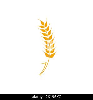 Logo corone di grano. Icona dell'orecchio del grano. Vettore agricoltura orecchie simbolo. Illustrazione Vettoriale