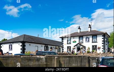 Il Telford Pub, Trevor vicino a Wrexham, Galles del Nord. Accanto al bacino del Trevor e all'acquedotto di Poncysyllte sul canale di Llangollen. Foto Stock