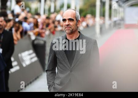 San Sebastian, Spagna. 16th settembre 2022. Luis Tosar al 70th° Festival Internazionale del Cinema di San Sebastian. Credit: Julen Pascual Gonzalez/Alamy Live News Foto Stock