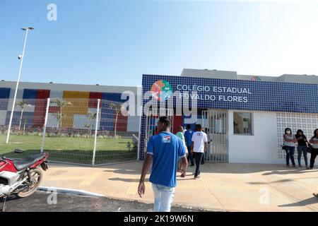 santana, bahia, brasile - 13 settembre 2022: Scuola pubblica statale a tempo pieno nella città di Santana. Foto Stock