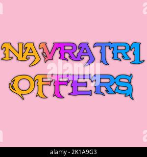 A India Gujarat Fastival Navratri migliori nuove Offerte Colourful Poster testo Letter stylish Font HD Foto sfondo Wallpaper Foto Stock