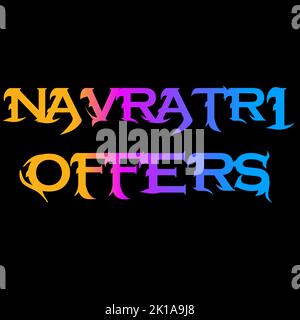 A India Gujarat Fastival Navratri migliori nuove Offerte Colourful Poster testo Letter stylish Font HD Foto sfondo Wallpaper Foto Stock