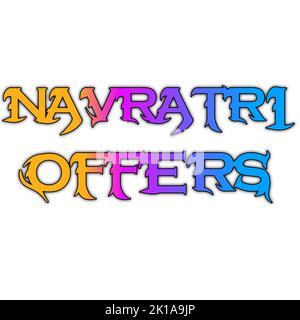 A India Gujarat Fastival Navratri migliori nuove Offerte Colourful Poster testo Letter stylish Font HD Foto sfondo Wallpaper Foto Stock