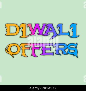 A India Gujarat Fastival Diwali migliori nuove Offerte Colourful Poster testo lettera Font elegante HD Foto sfondo sfondo Foto Stock