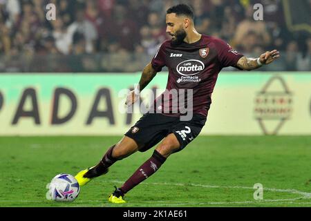 Napoli, Italia. 16th Set, 2022. Dylan Bronn giocatore di Salernitana, durante la partita della Serie Italiana A campionato tra Salernitana vs Lecce risultato finale, Salernitana 1, Lecce 2, partita disputata allo stadio Arechi. Napoli, 16 settembre 2022. (Foto di Vincenzo Izzo/Sipa USA) Credit: Sipa USA/Alamy Live News Foto Stock