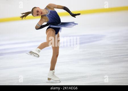 Palaghiaccio IceLab, Bergamo, Italia, 16 settembre 2022, Janna JYRKINEN (fin) nel corso del 2022 ISU Challenger Series Figure Skating - Ice Sports Foto Stock