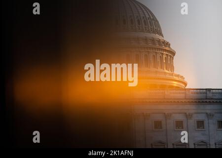 Washington, Stati Uniti. 16th Set, 2022. Una vista generale del Campidoglio degli Stati Uniti, a Washington, DC, venerdì 16 settembre, 2022. (Graeme Sloan/Sipa USA) Credit: Sipa USA/Alamy Live News Foto Stock