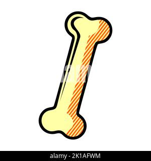 Icona dell'osso del cibo per animali domestici. Delineare l'icona vettore osseo degli alimenti per animali domestici per il web design isolato su sfondo bianco Foto Stock