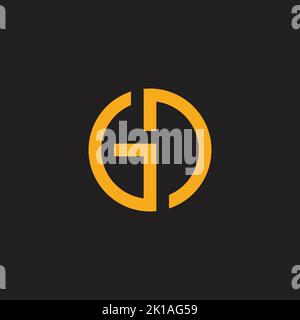 lettera gd cerchio linea geometrica semplice vettore logo Illustrazione Vettoriale
