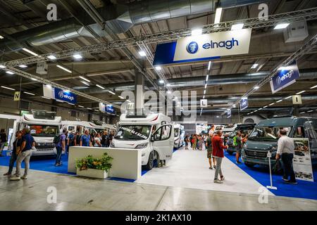 Parma, Italia. 16th Set, 2022. Stand ELNAGH durante il Salone del Camper 2022, Reportage a Parma, Settembre 16 2022 Credit: Independent Photo Agency/Alamy Live News Foto Stock