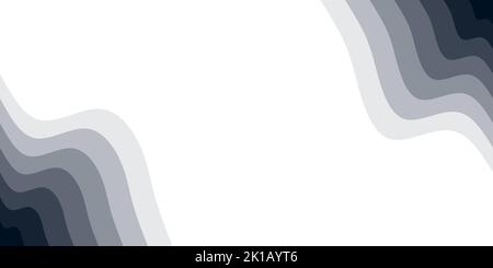 Una semplice carta da parati dalle linee ondulate in tonalità di grigio isolata su sfondo bianco Illustrazione Vettoriale
