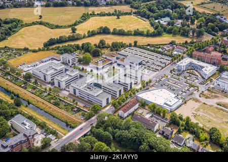 Veduta aerea, Università di Scienze applicate di Hamm-Lippstadt, HSHL, Hamm Campus, cantiere e nuovo edificio WissenschaftsQuartier sci:Q Science Foto Stock