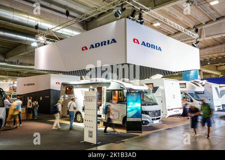 Fiere di Parma, Parma, Italia, 16 settembre 2022, Stand ADRIA al Salone del Camper 2022 - Reportage Foto Stock