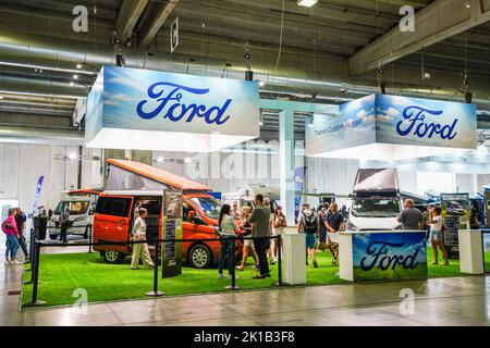 Fiere di Parma, Parma, Italia, 16 settembre 2022, Stand FORD durante il Salone del Camper 2022 - Reportage Foto Stock