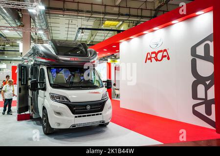 Fiere di Parma, Parma, Italia, 16 settembre 2022, Stand ARCA durante il Salone del Camper 2022 - Reportage Foto Stock