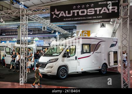 Fiere di Parma, Parma, Italia, 16 settembre 2022, Stand AUTOSTAR durante il Salone del Camper 2022 - Reportage Foto Stock