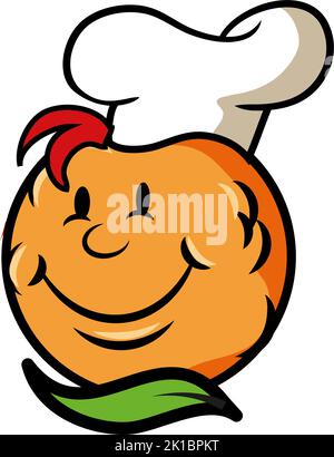 Cartoni animati con cappello da chef. Vettore di caratteri mascotte Illustrazione Vettoriale