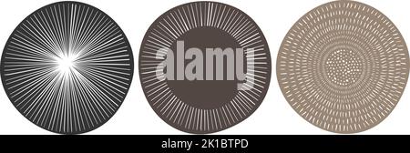 set di forme circolari disegnate a mano con motivi astratti, illustrazione vettoriale Illustrazione Vettoriale