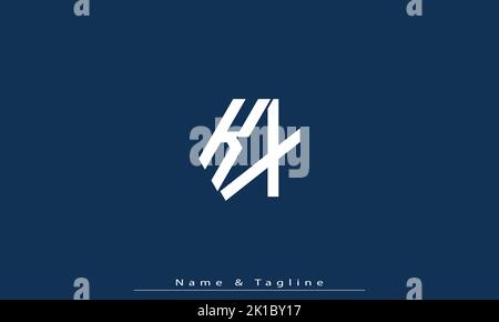 Lettere alfabetiche iniziali logo monogramma KX , XK Illustrazione Vettoriale