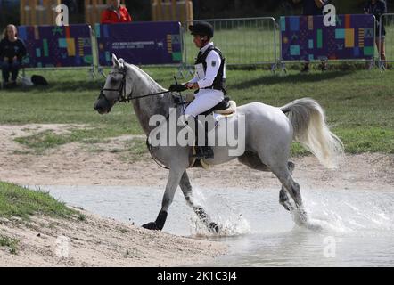 Roma, Italia. 17th Set, 2022. A Protoni del Vivaro a Roma il Campionato Mondiale FEI. Corsa di fondo. In questa foto: Christoph Wahler (Foto di Paolo Pizzi/Pacific Press) Credit: Pacific Press Media Production Corp./Alamy Live News Foto Stock