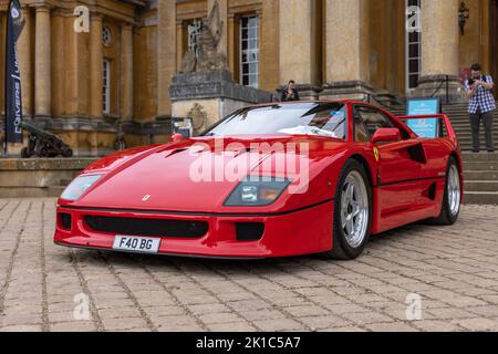 Ferrari F40 ‘F40 BG’ in mostra al Concours D’Elegance tenutosi a Blenheim Palace il 4th settembre 2022 Foto Stock