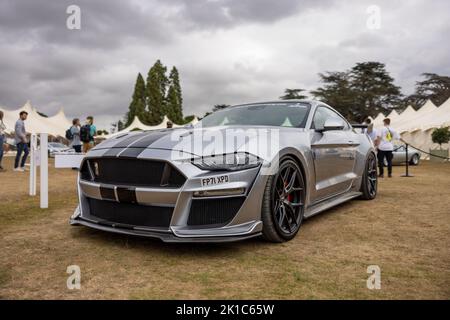 Clive Sutton CS850R Supercharged Ford Mustang, in mostra al Salone Privé Concours d’Elégance Motor Show tenutosi a Blenheim Palace Foto Stock