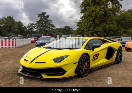 Lamborghini Aventador LP 770-4 SVJ, in mostra al Salone Privé Concours d’Elégance Motor Show tenutosi a Blenheim Palace Foto Stock