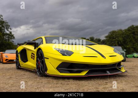 Lamborghini Aventador LP 770-4 SVJ, in mostra al Salone Privé Concours d’Elégance Motor Show tenutosi a Blenheim Palace Foto Stock