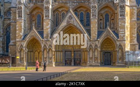 Ingresso all'Abbazia di Westminster Londra Inghilterra, Gran Bretagna Foto Stock